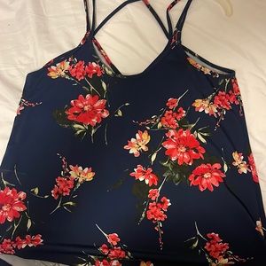 Size S Navy Camisole with red flowers